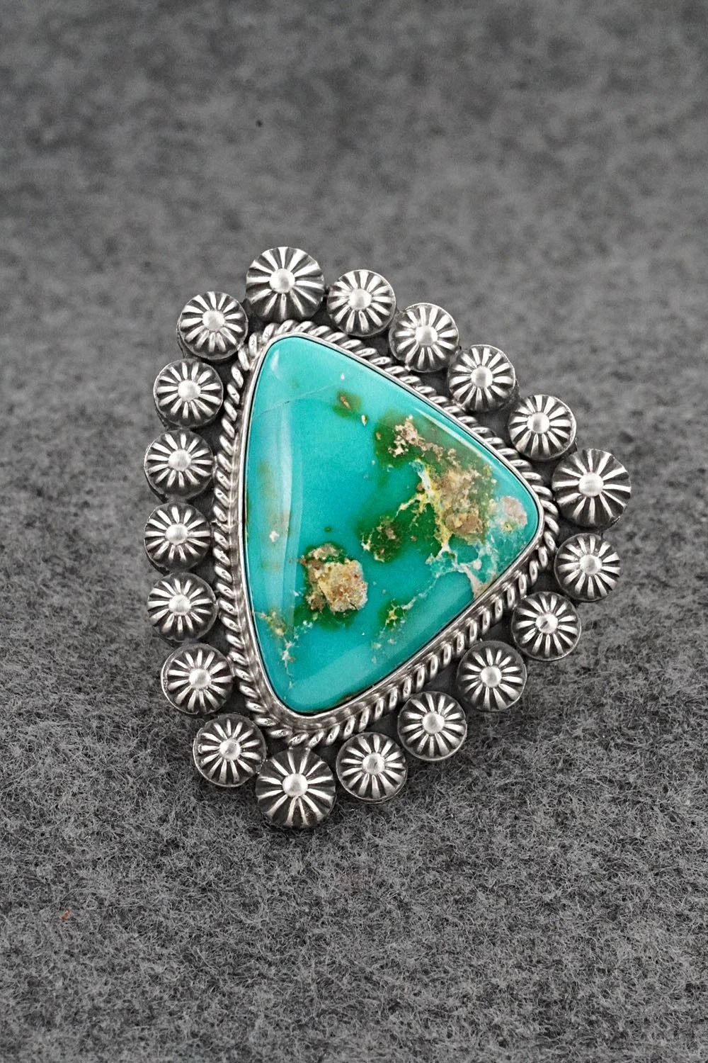 Turquoise & Sterling Silver Ring - Michael Calladitto - Size 9.5