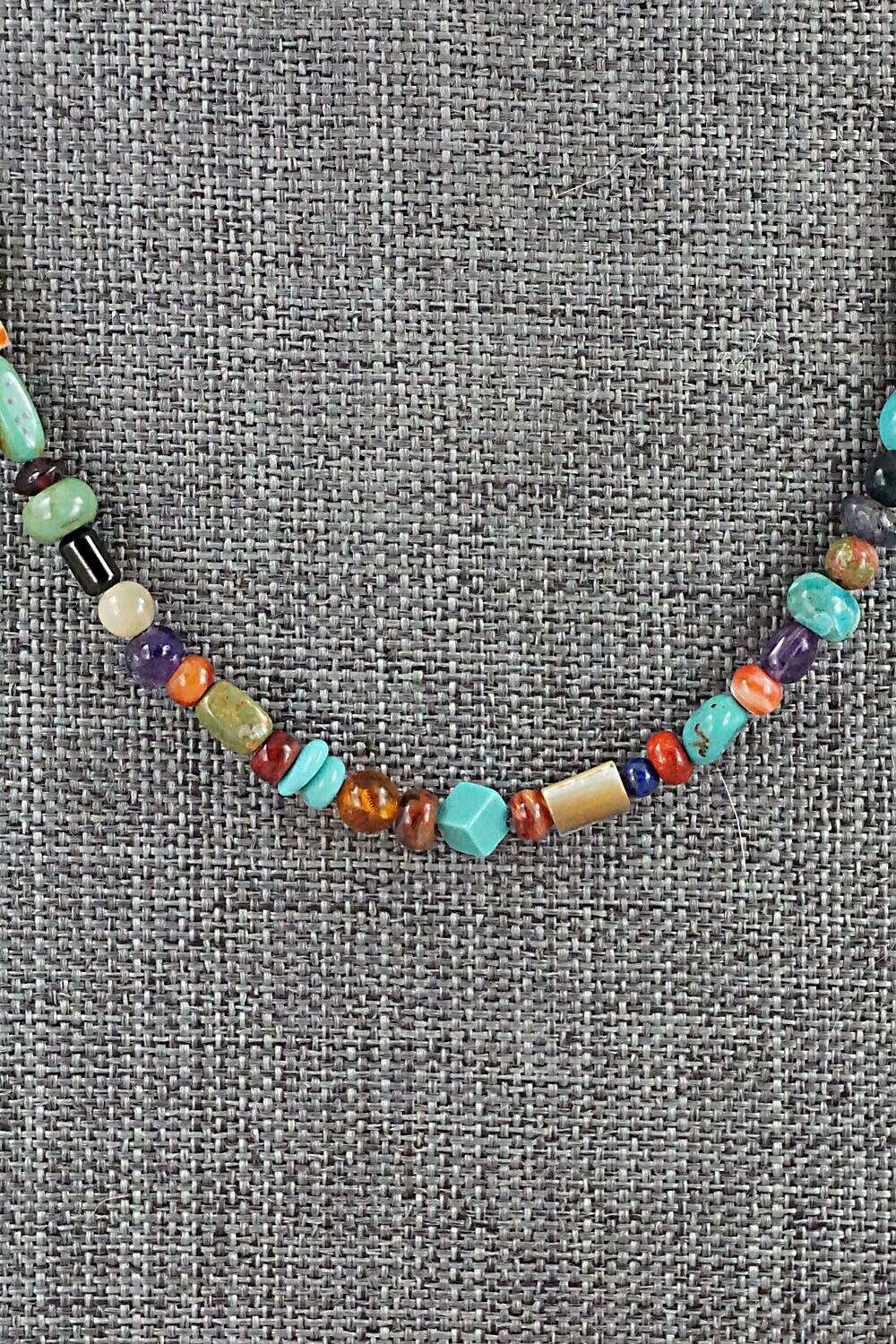 Multi-Stone and Sterling Silver Necklace - Helen Tsosie