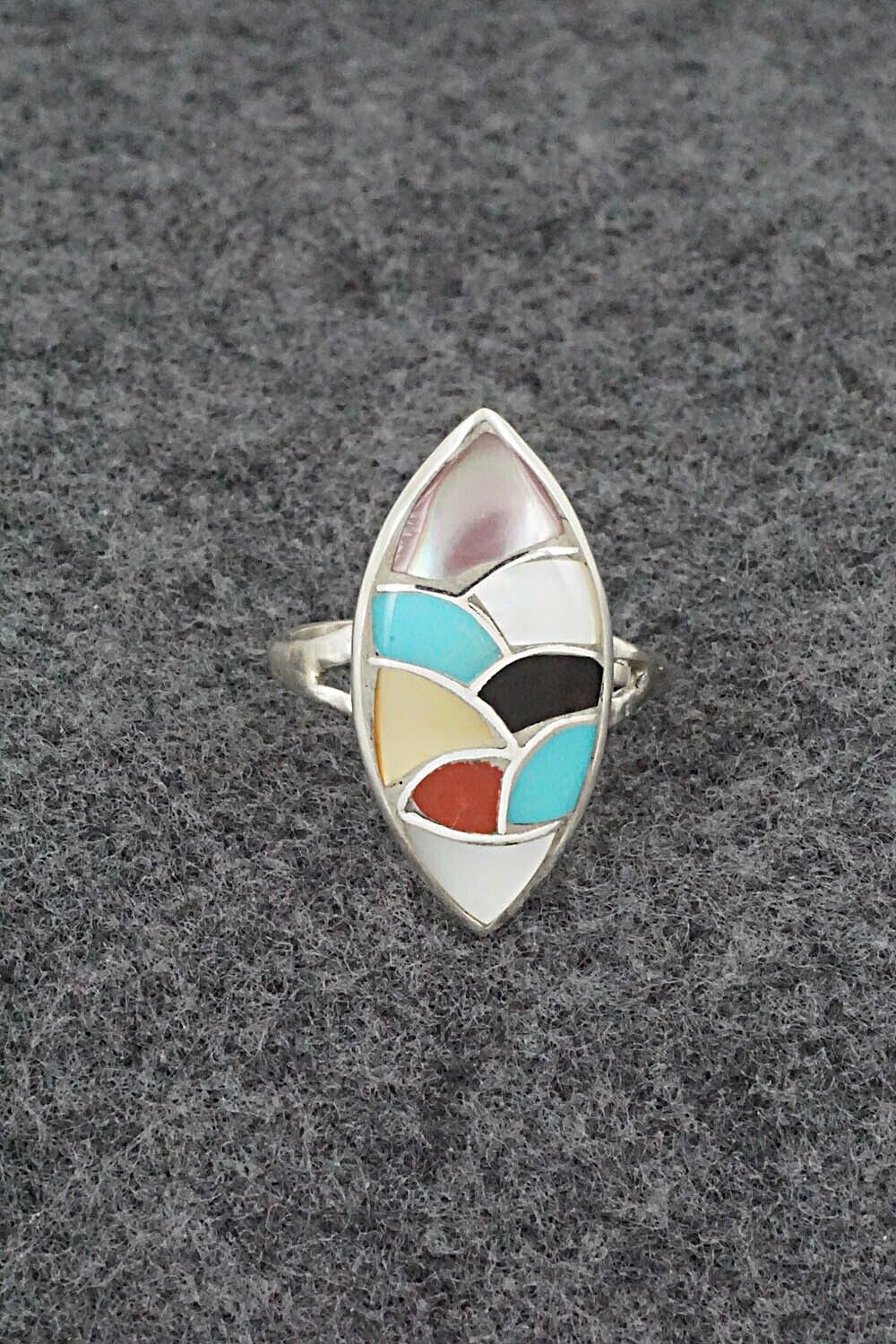 Multi-Stone & Sterling Silver Ring - Orena Leekya - Size 7.25