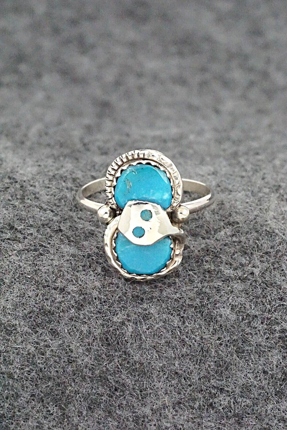 Turquoise & Sterling Silver Ring - Joy Calavaza - Size 7.5