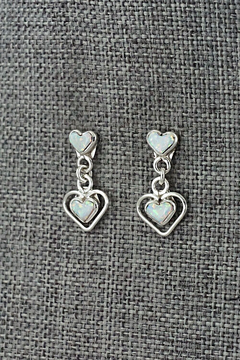 Opalite & Sterling Silver Inlay Earrings - Kallen Kallestewa