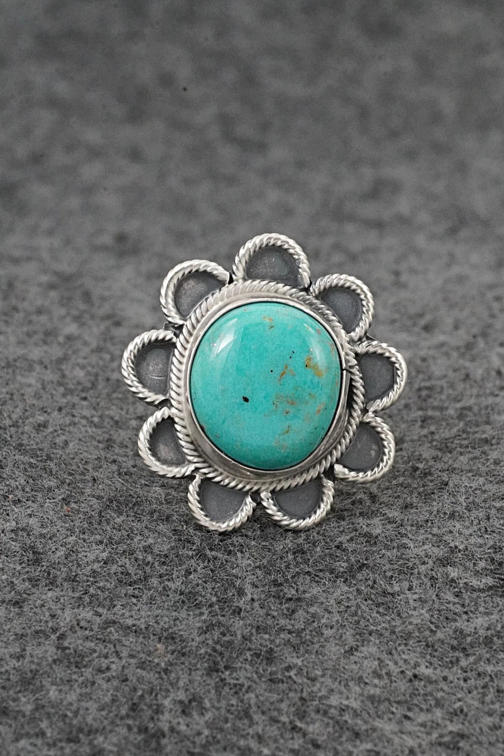 Turquoise & Sterling Silver Ring - Darrin Livingston - Size 7