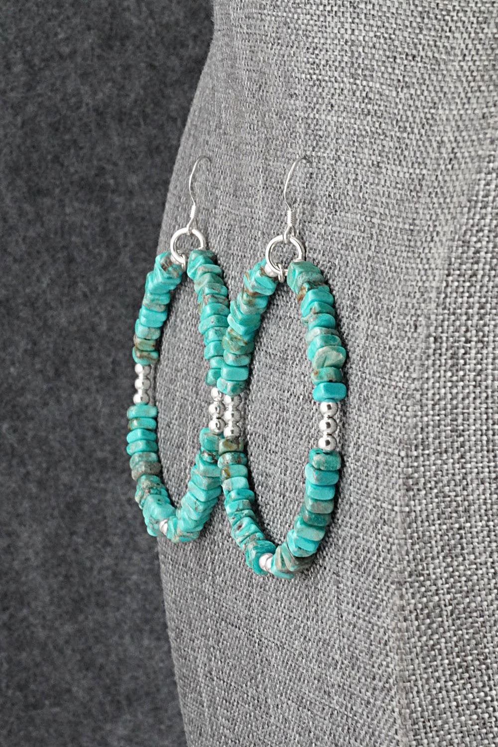 Turquoise & Sterling Silver Earrings - Doreen Jake