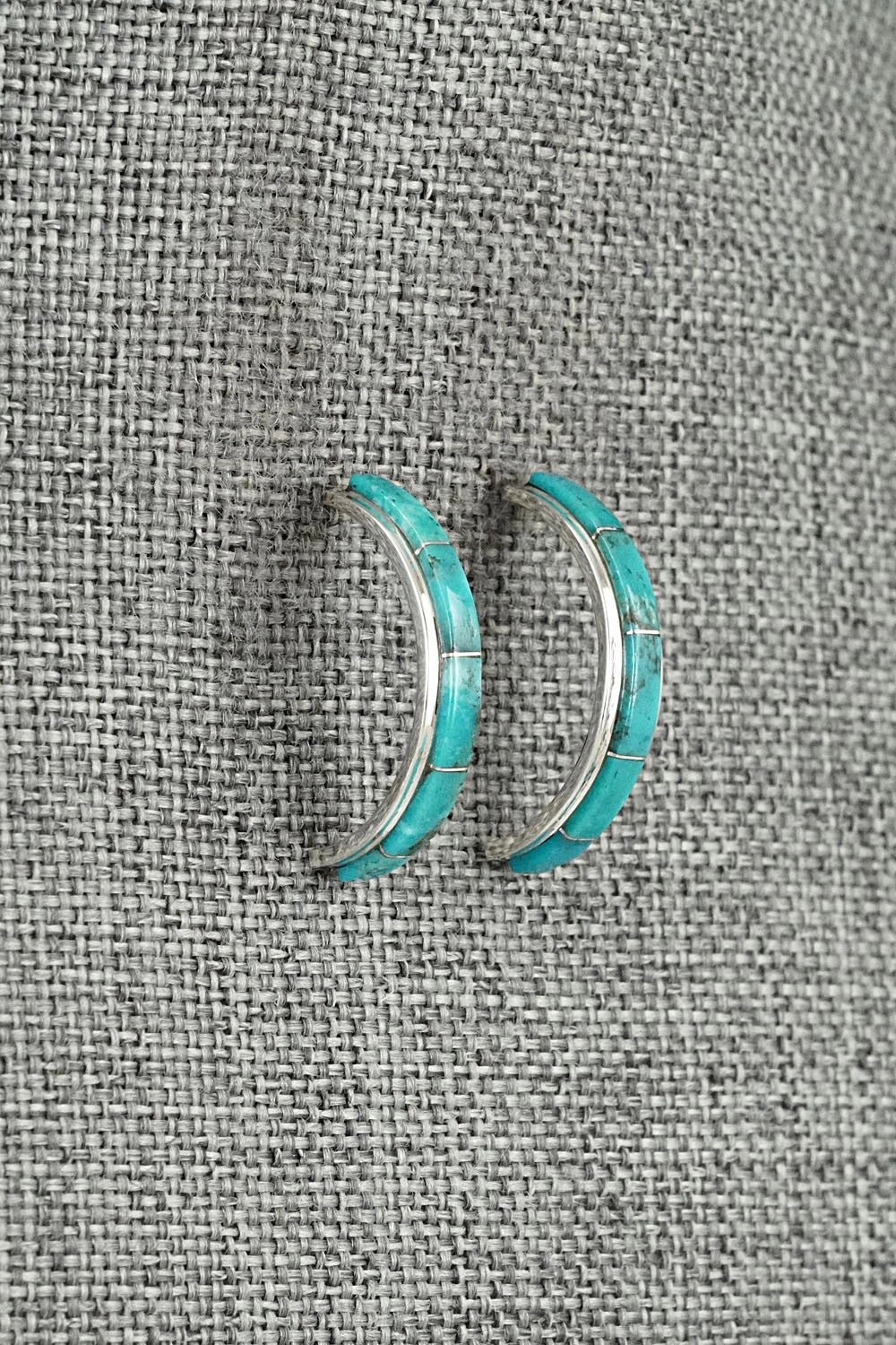 Turquoise & Sterling Silver Earrings - Gloria Waatsa
