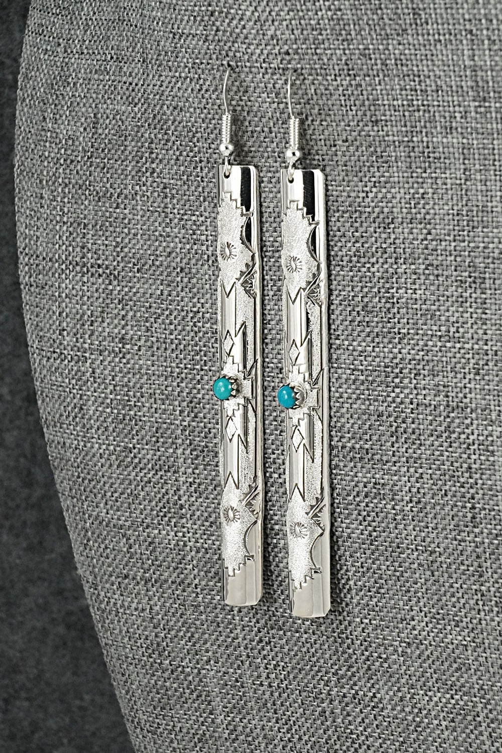 Turquoise & Sterling Silver Earrings - Zane Tahe