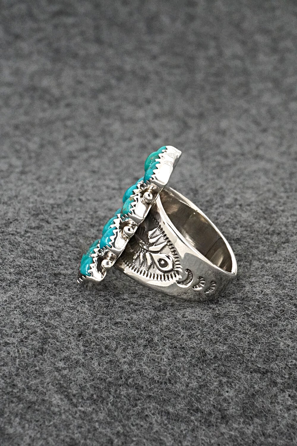 Turquoise & Sterling Silver Ring - Verley Betone - Size 7.5