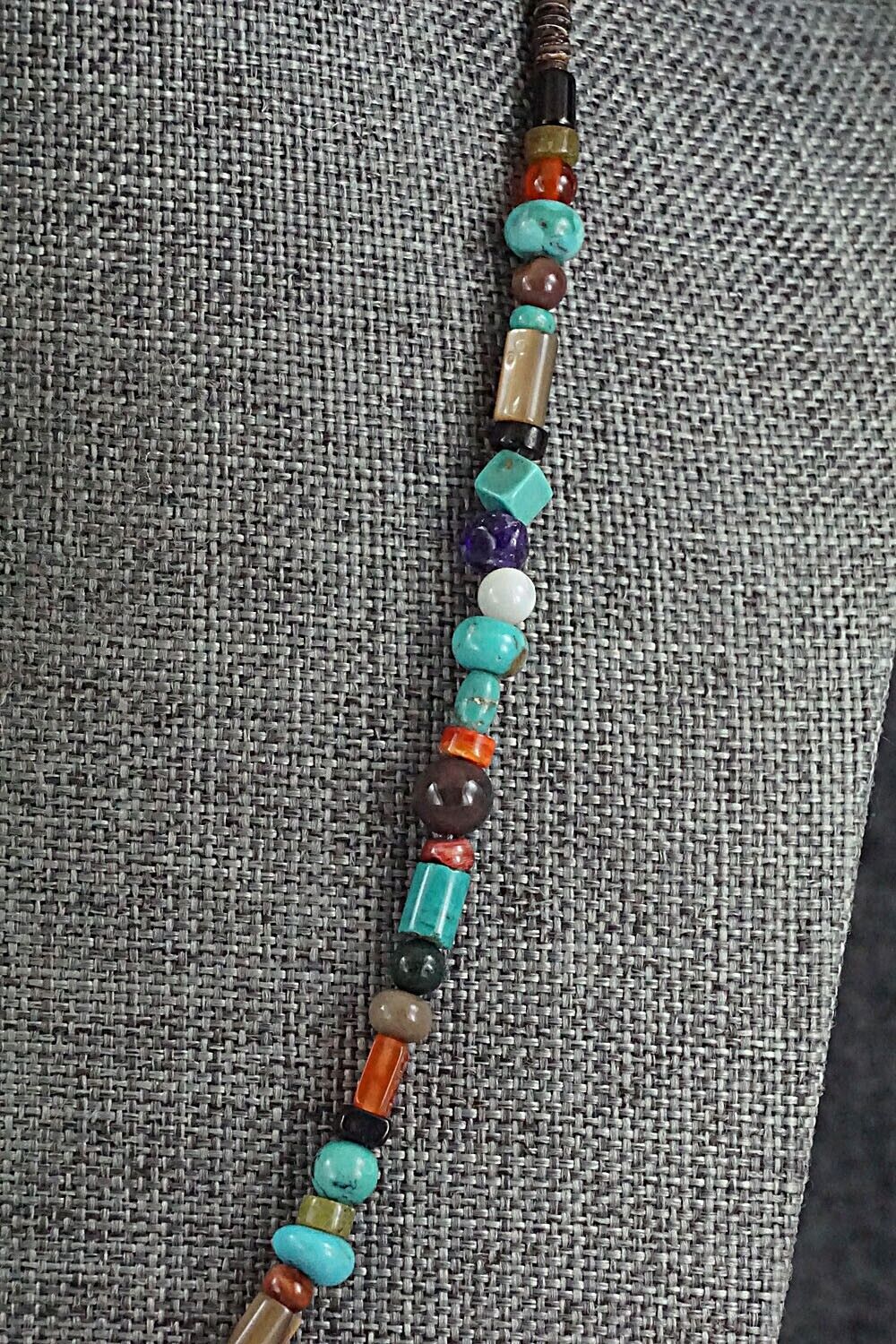 Multi-Stone and Sterling Silver Necklace - Helen Tsosie