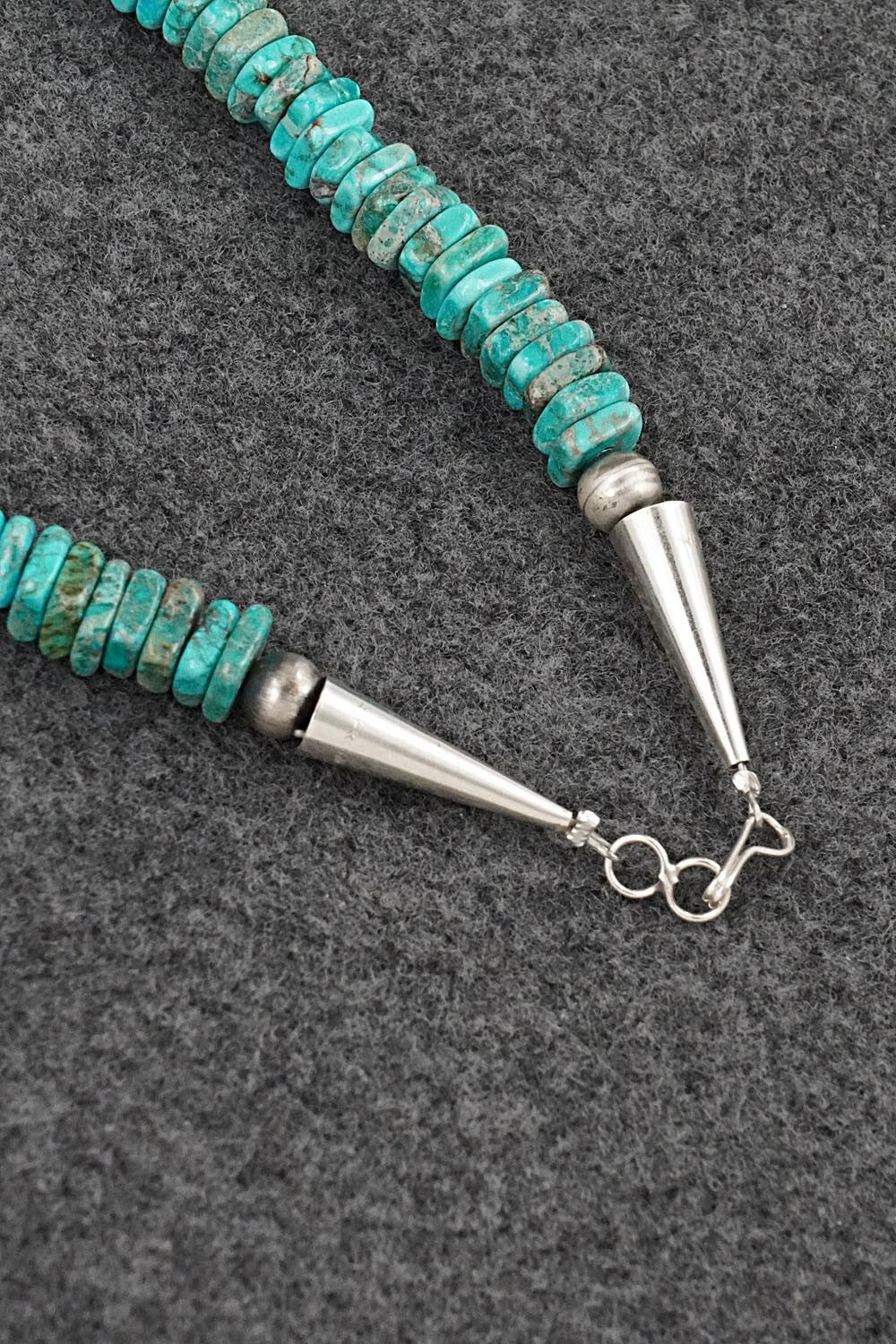 Turquoise & Sterling Silver Necklace 18" - Doreen Jake