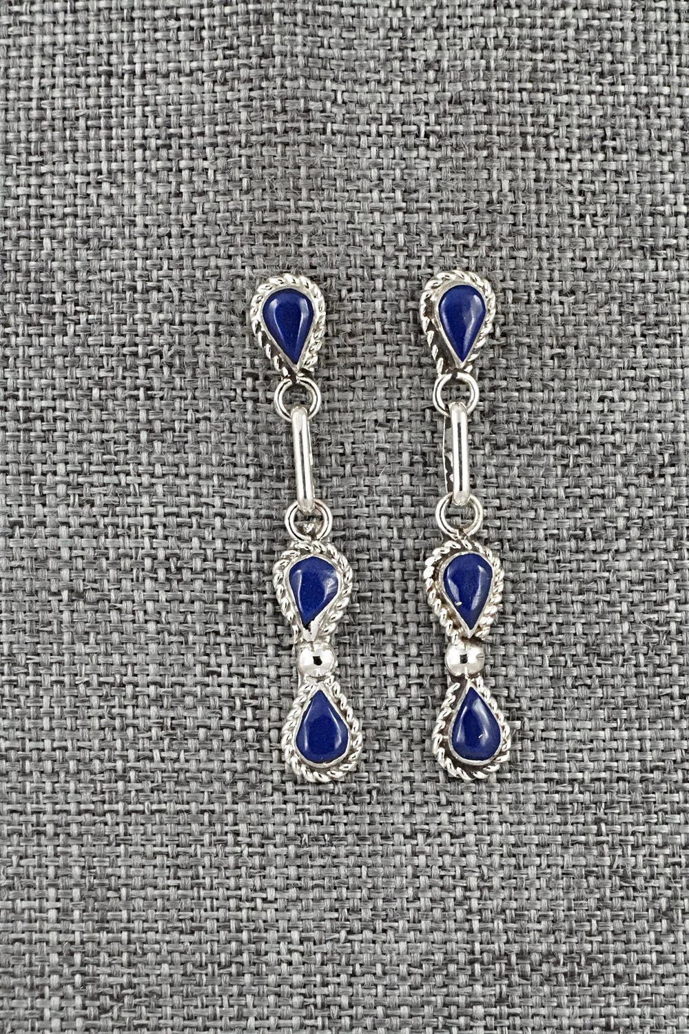 Lapis & Sterling Silver Earrings - Carol Lateyice