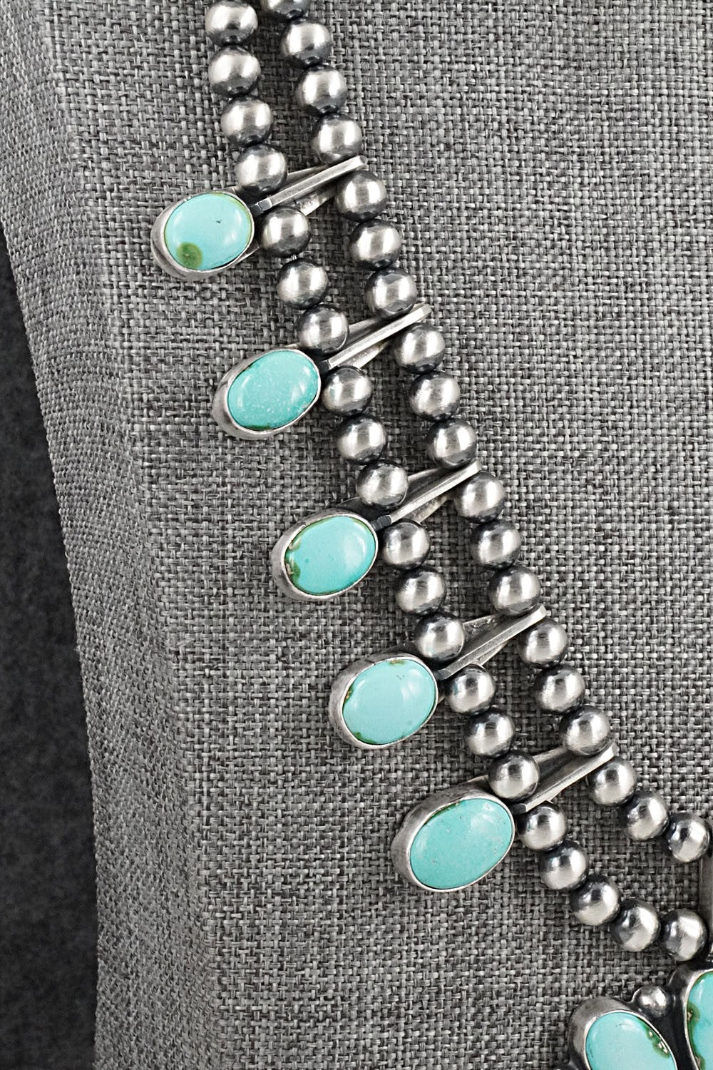 Turquoise & Sterling Silver Squash Blossom Set - Darrin Livingston