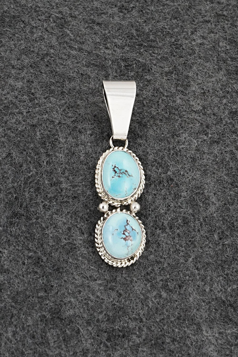 Turquoise & Sterling Silver Pendant - Eugene Gruber
