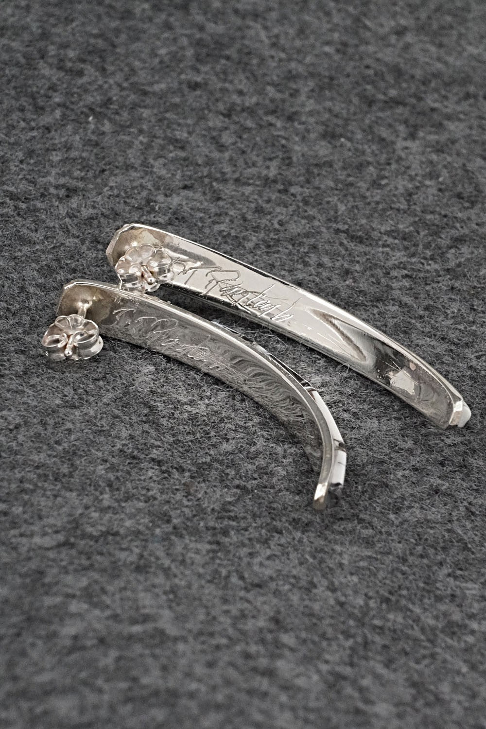White Buffalo & Sterling Silver Earrings - Terrance Panteah