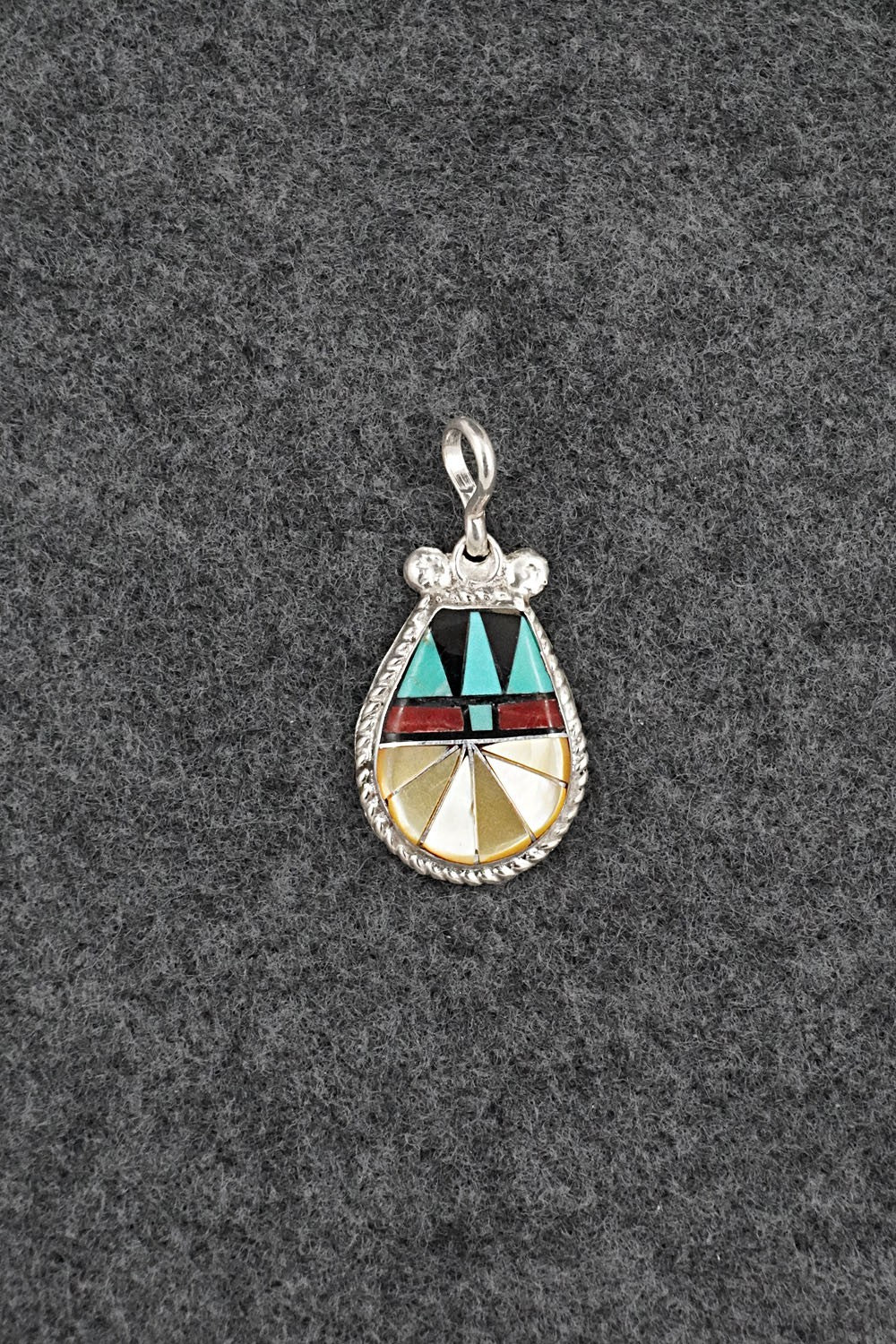 Multi-Stone & Sterling Silver Inlay Pendant - Ola Eriacho