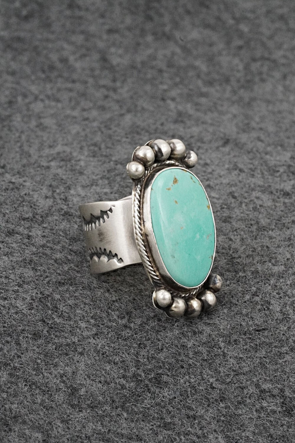 Turquoise & Sterling Silver Ring - Kathleen Livingston - Size 7