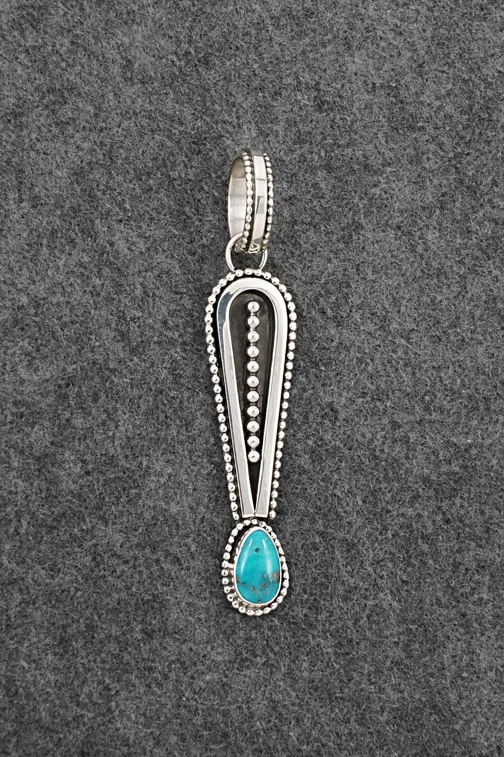 Turquoise & Sterling Silver Pendant - Jonathan Nez