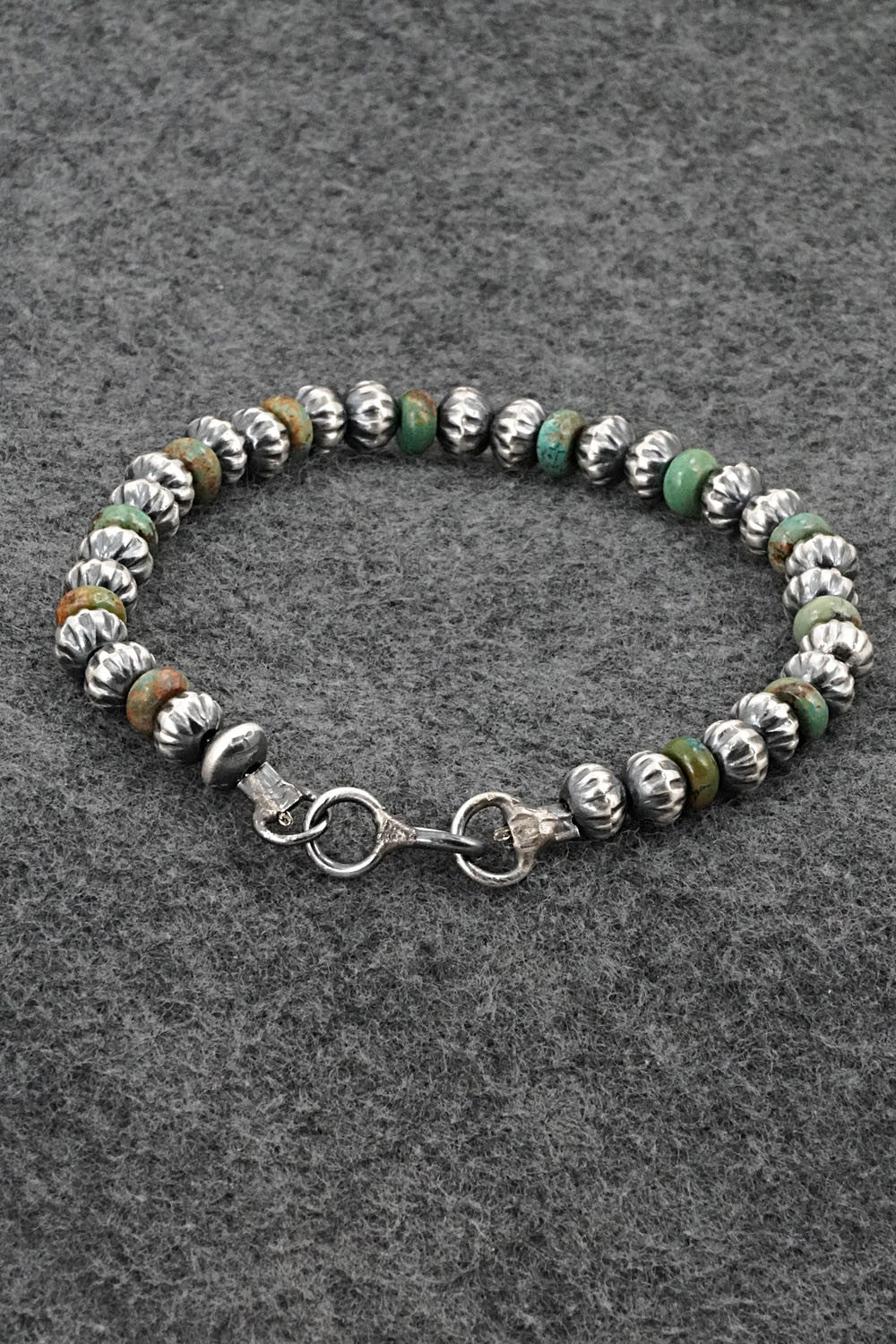 Turquoise & Sterling Silver Navajo Pearl Bracelet - Tonisha Haley