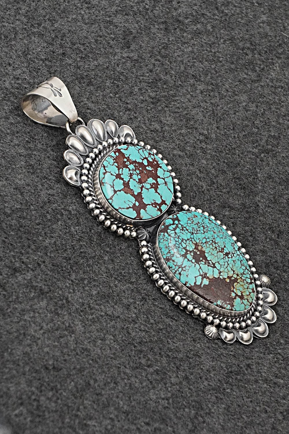 Turquoise & Sterling Silver Pendant - Raymond Delgarito