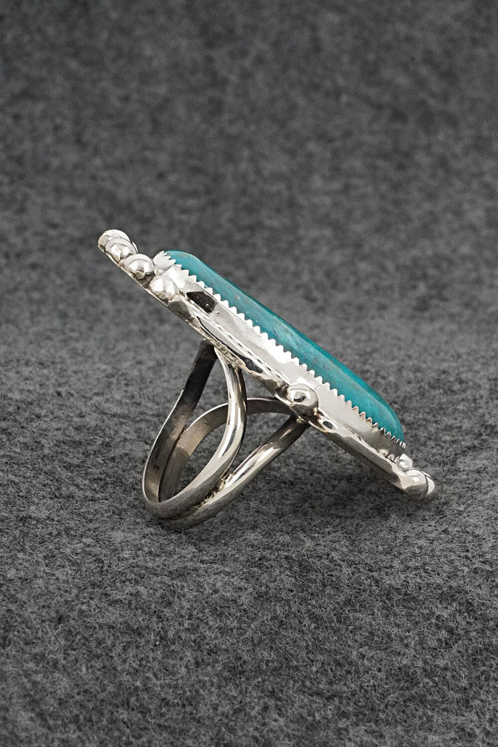 Turquoise & Sterling Silver Ring - Leslie Nez - Size 9.75
