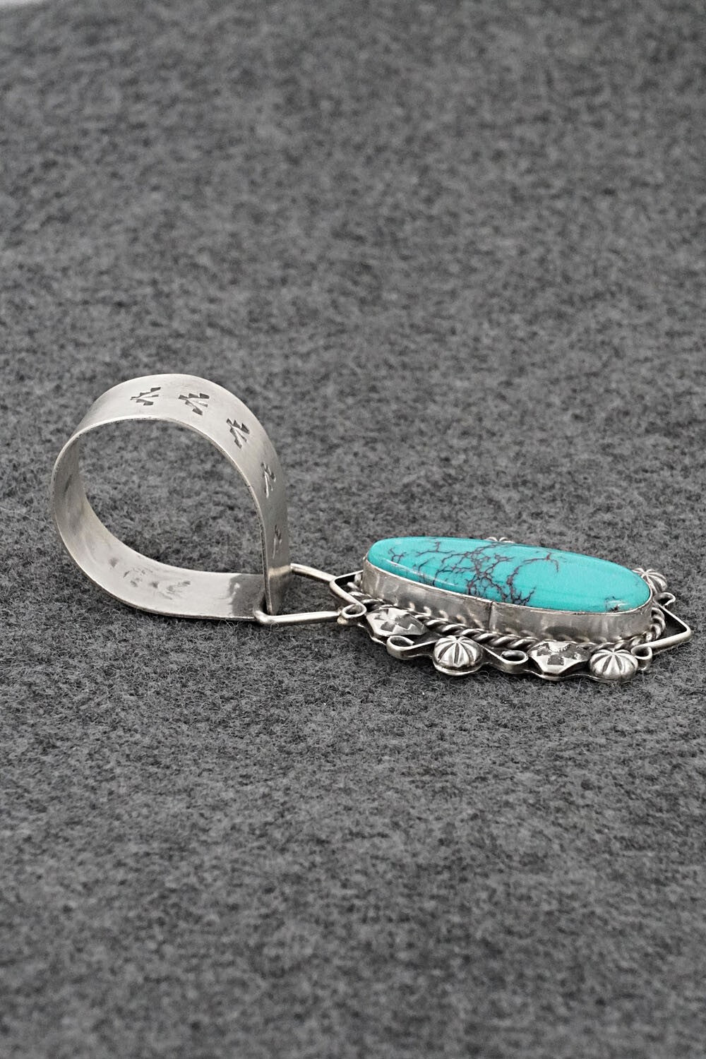 Turquoise & Sterling Silver Pendant - Wilson Dawes