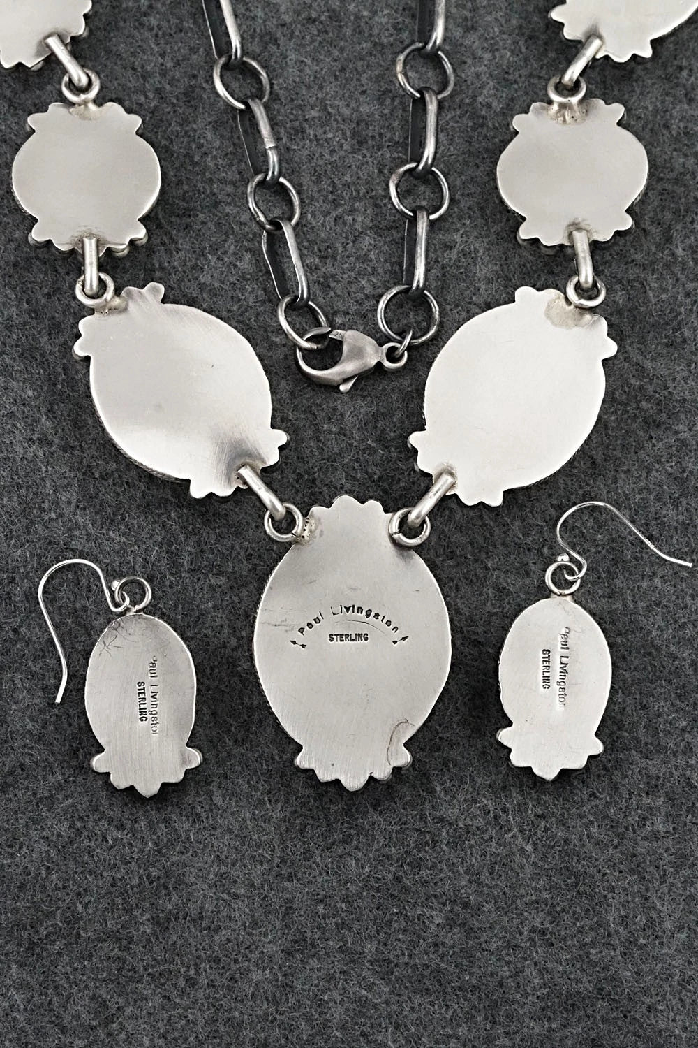 Spiny Oyster & Sterling Silver Necklace and Earrings Set - Paul Livingston