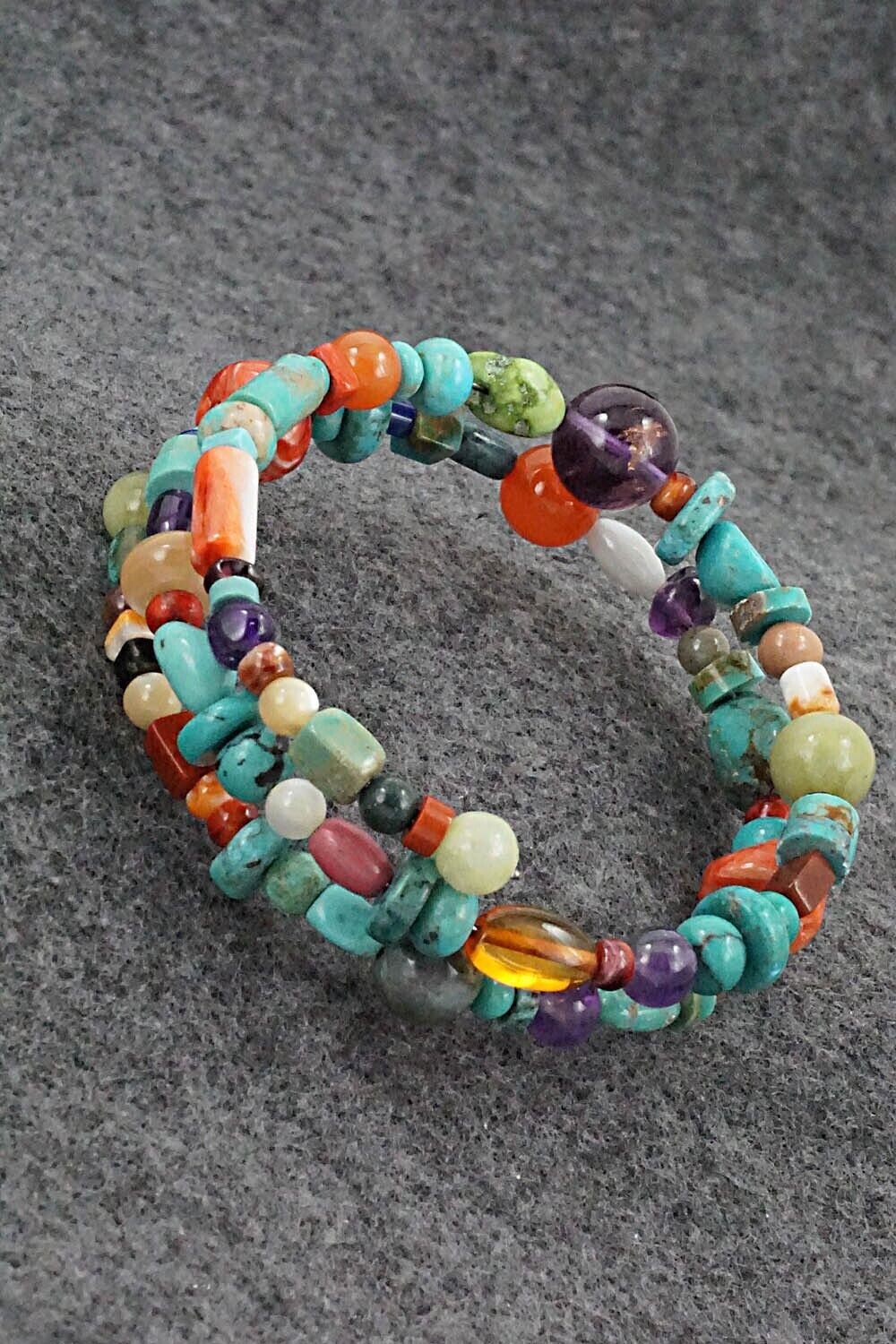 Multi-Stone Beaded Wrap Bracelet - Helen Tsosie