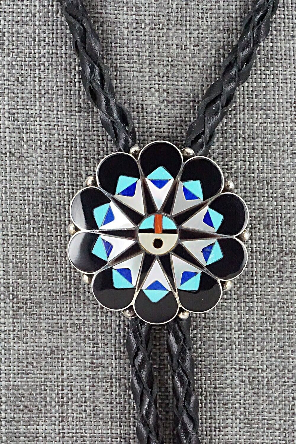 Multi Stone & Sterling Silver Bolo Tie - Delwin Gasper