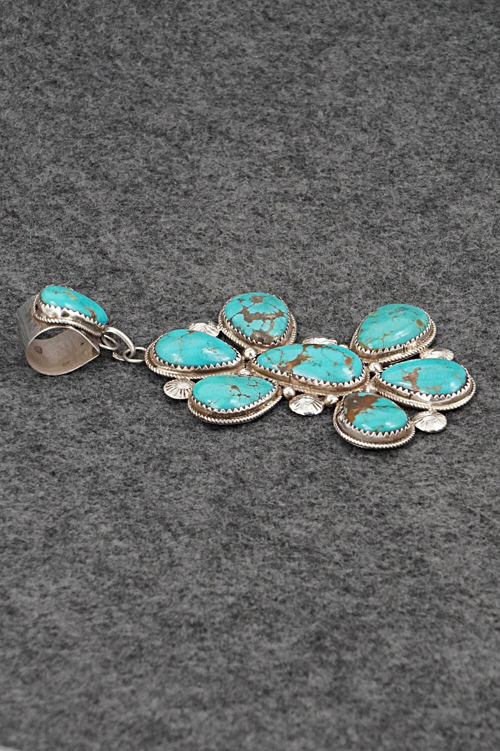 Turquoise & Sterling Silver Pendant - Ernest Hawthorne