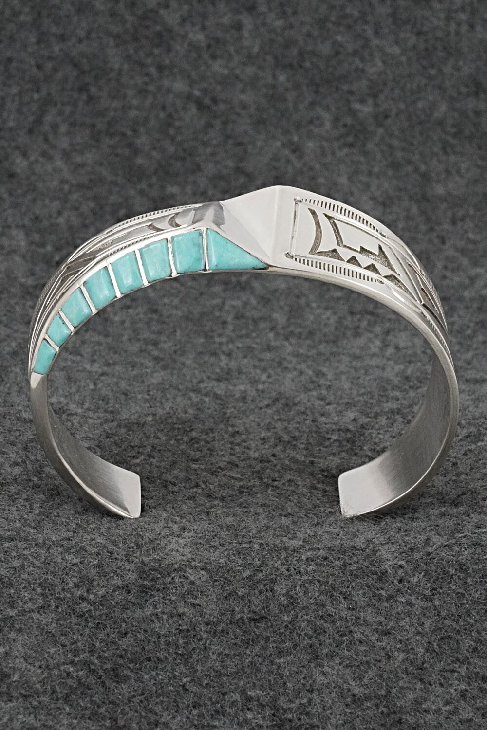 Turquoise & Sterling Silver Bracelet - Leonard Jim