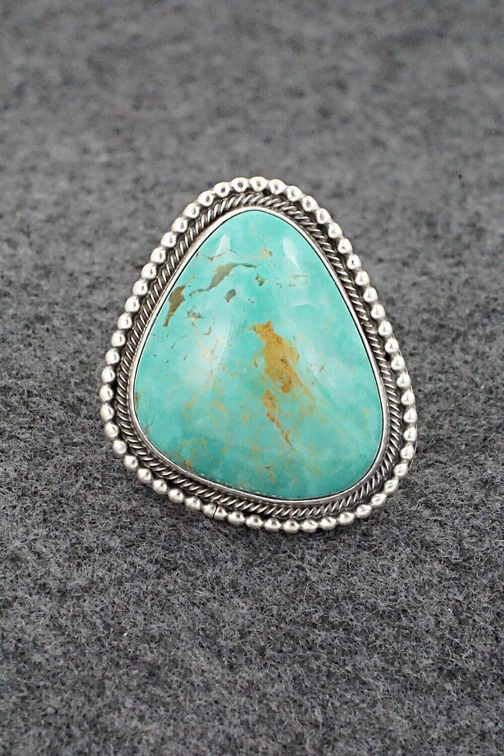 Turquoise & Sterling Silver Ring - Daniel Benally - Size 8 Adj.