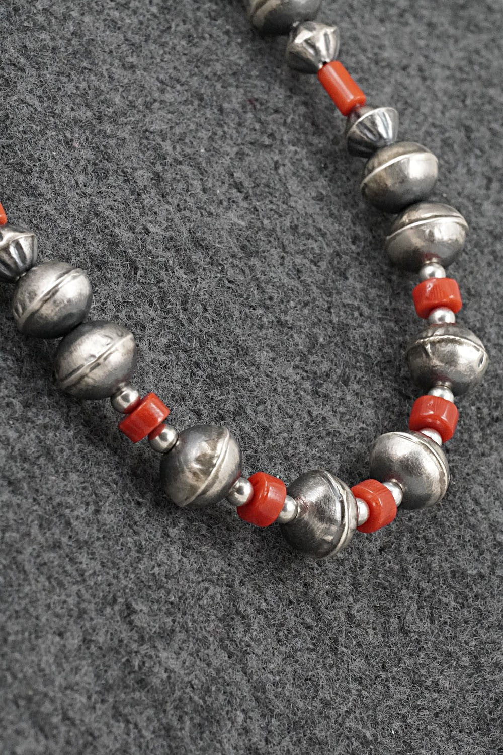 Multi-Stone & Sterling Silver Navajo Pearl Necklace 20" - Vintage
