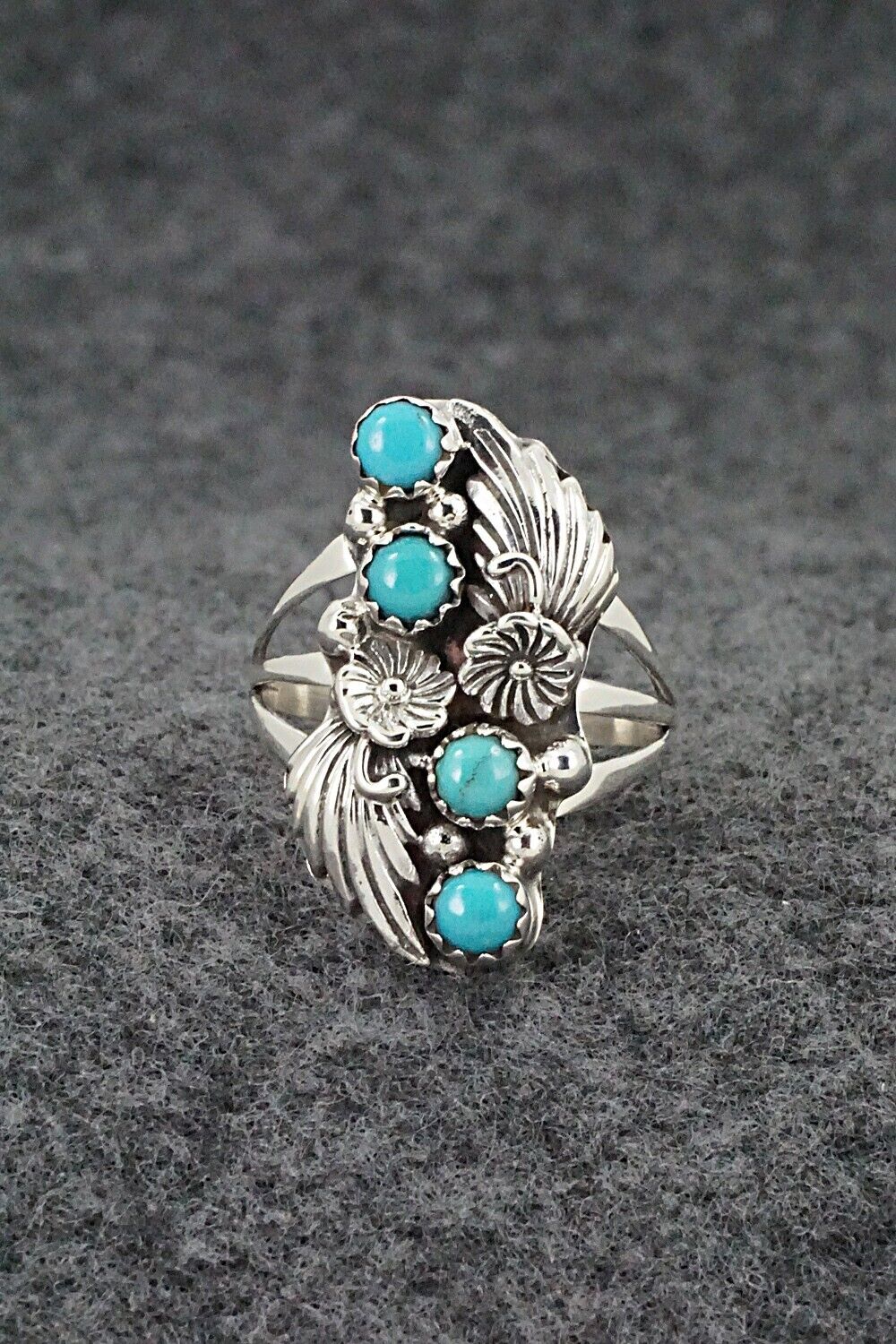 Turquoise & Sterling Silver Ring - Alice Rose Saunders - Size 7.5