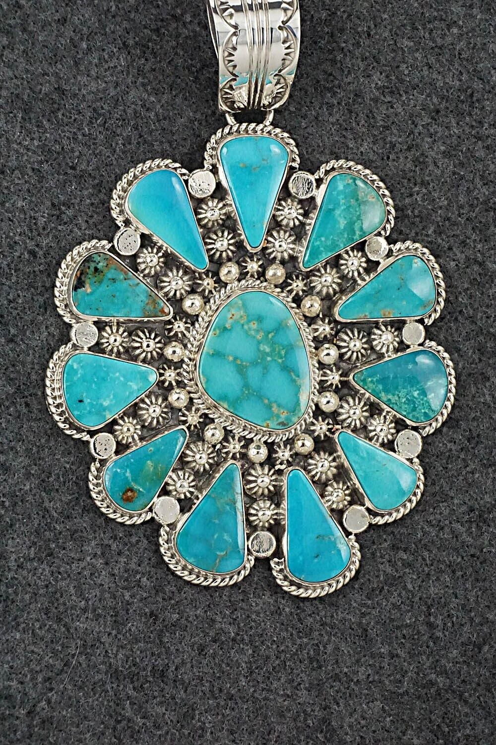Turquoise & Sterling Silver Pendant - Lucinda Linkin