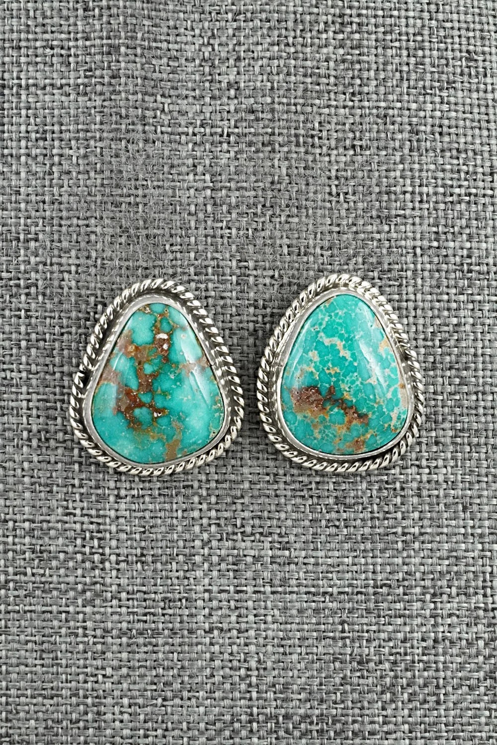 Turquoise & Sterling Silver Earrings - Eugene Gruber