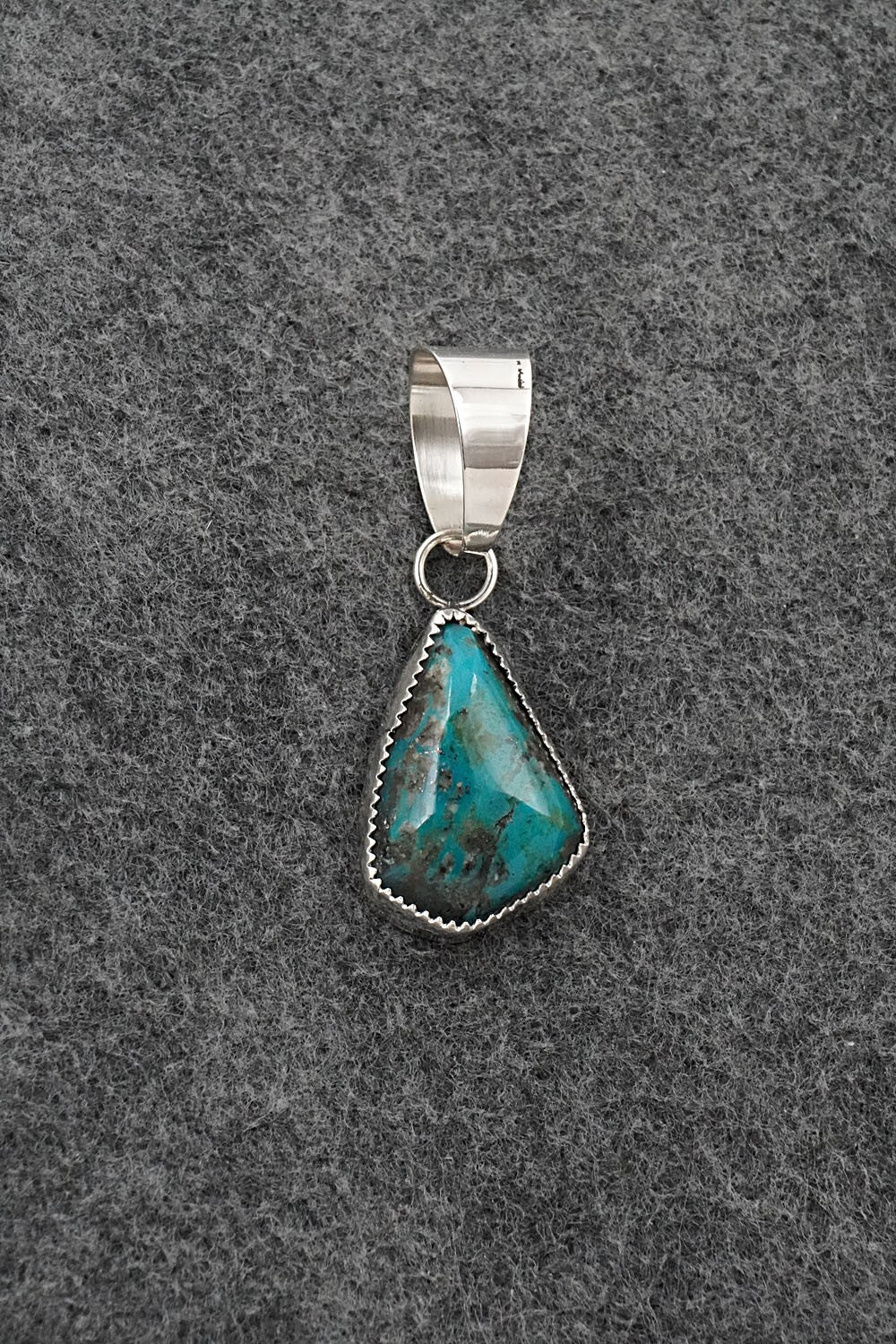 Turquoise and Sterling Silver Pendant - Leslie Nez