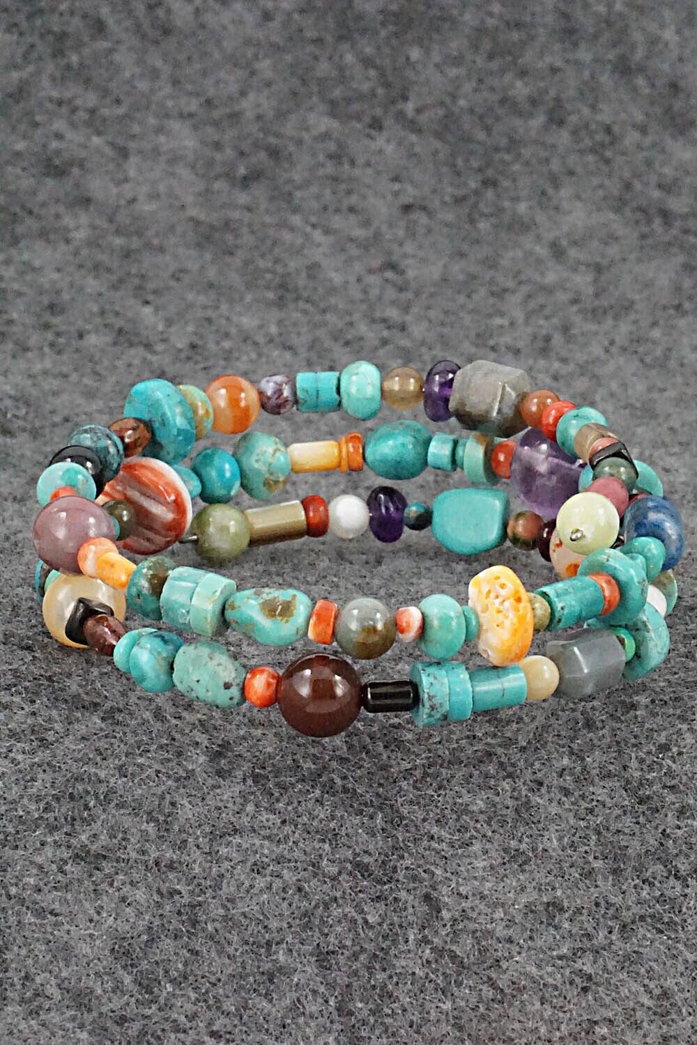 Multi-Stone Beaded Wrap Bracelet - Helen Tsosie