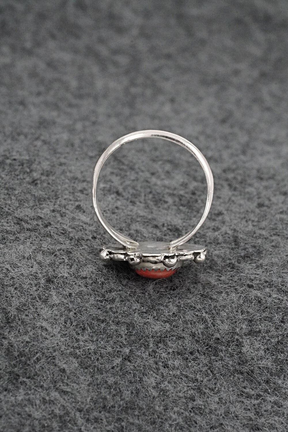 Spiny Oyster & Sterling Silver Ring - Frieda Martinez - Size 6.5