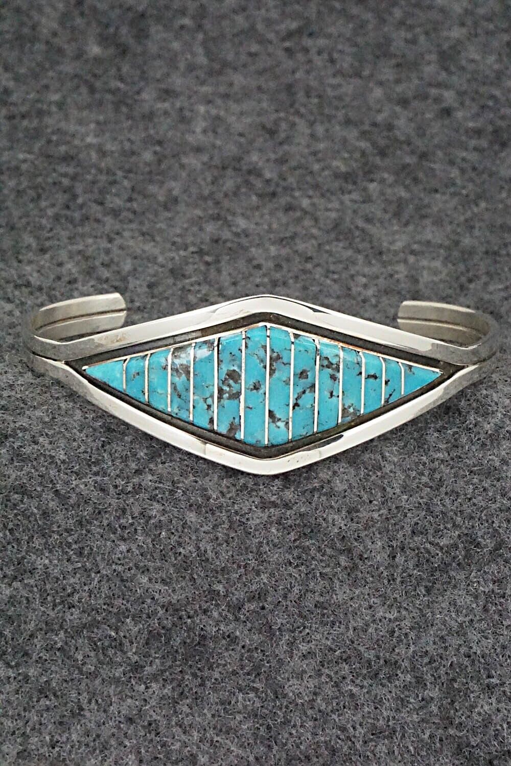 Turquoise & Sterling Silver Inlay Bracelet - Marvin Luarkie