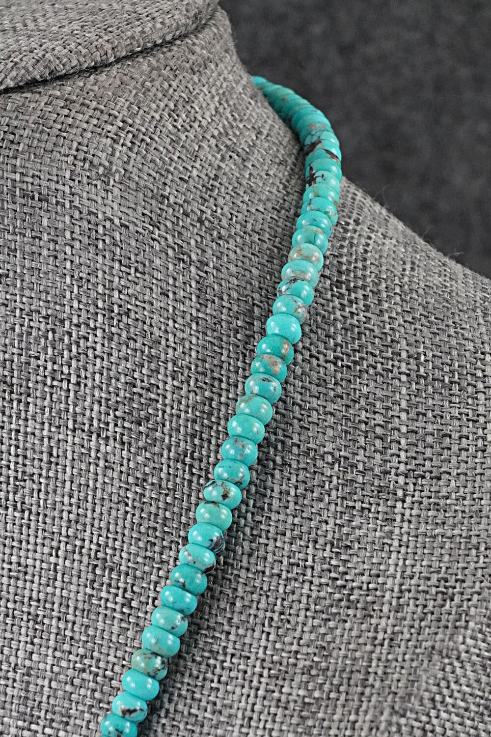 Turquoise & Sterling Silver Necklace 16" - Helen Tsosie