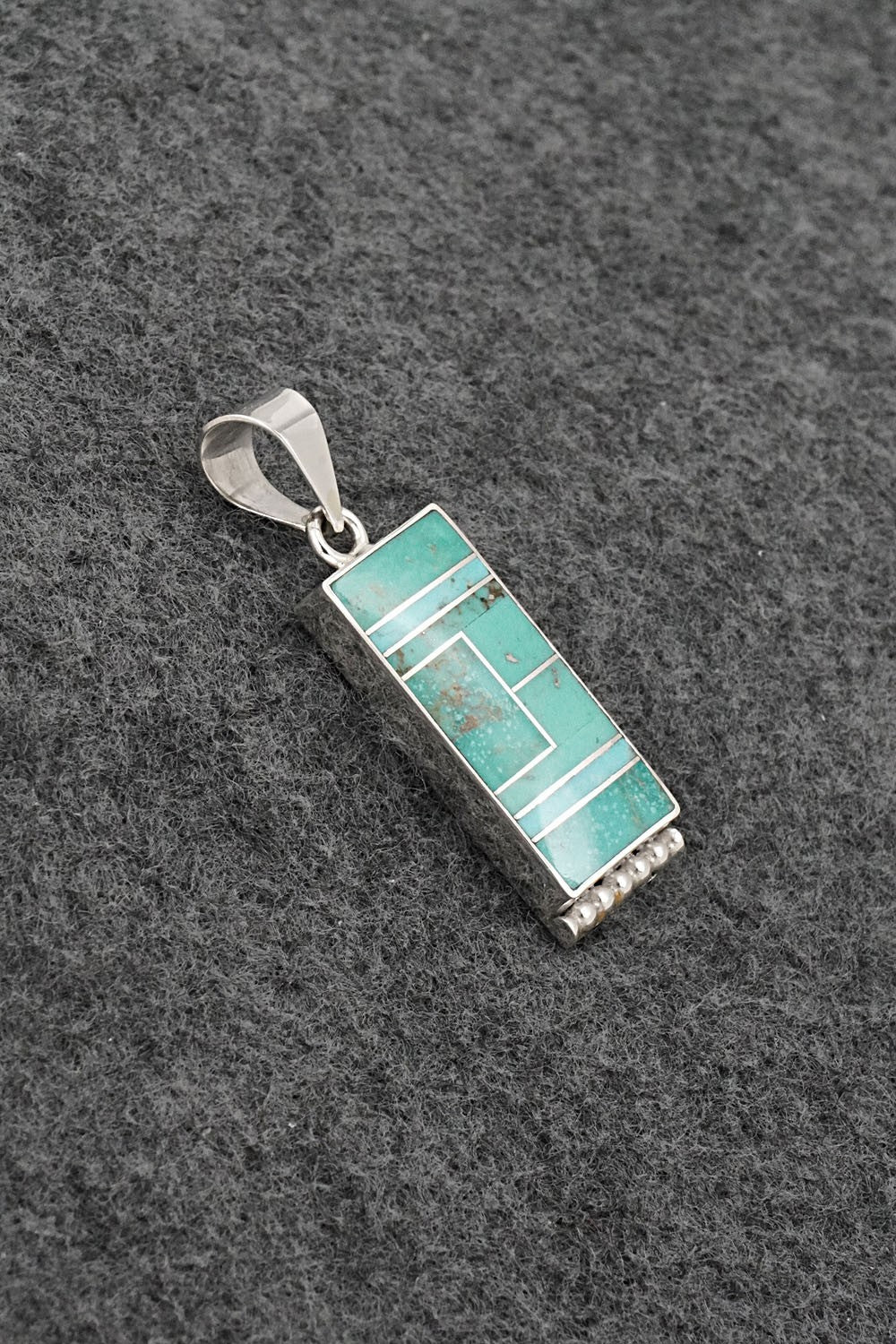 Turquoise & Sterling Silver Pendant - Curtis Manygoats