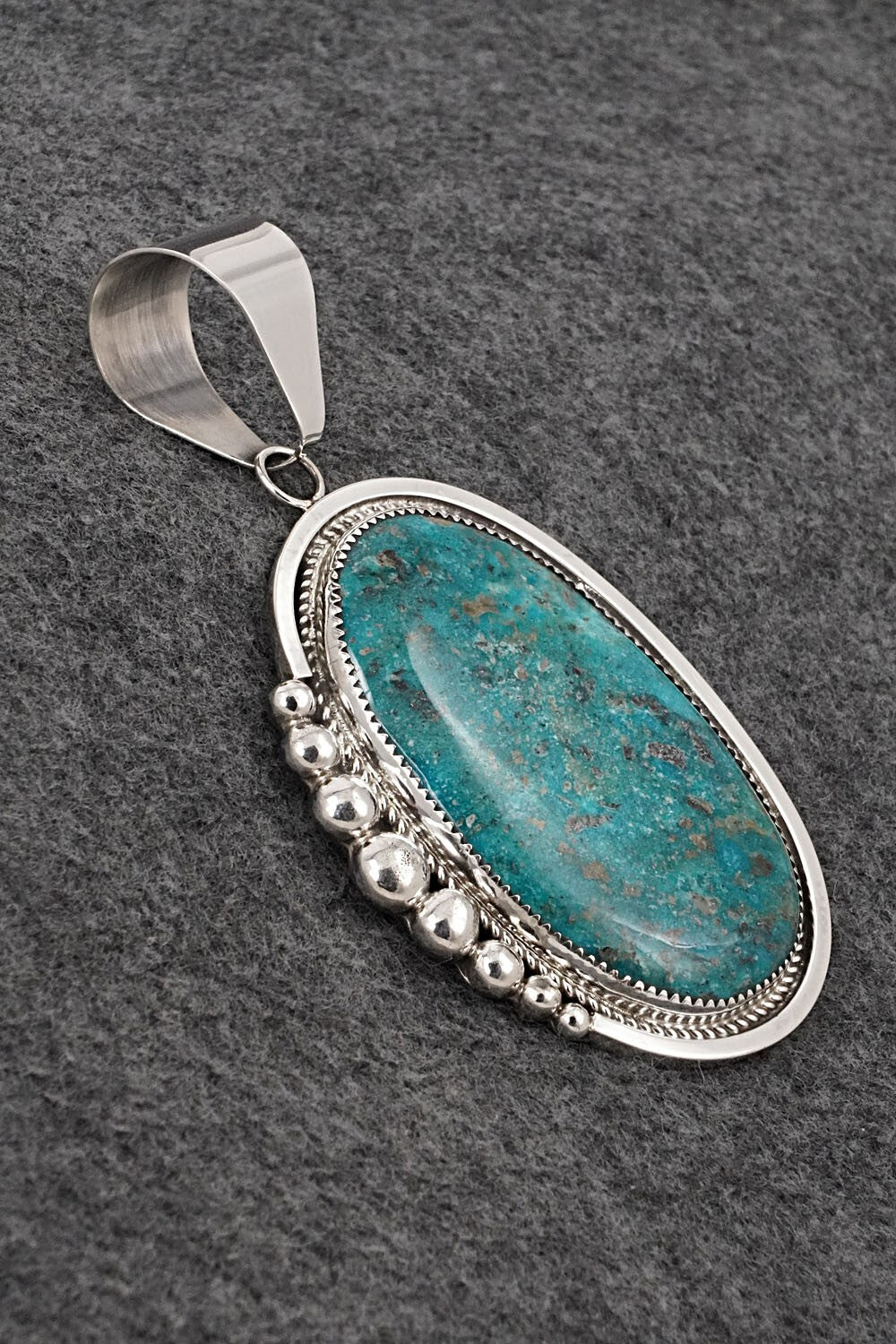 Turquoise & Sterling Silver Pendant - Leslie Nez