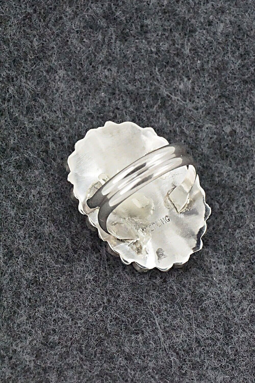 Coral & Sterling Silver Ring - George Gasper - Size 6.5