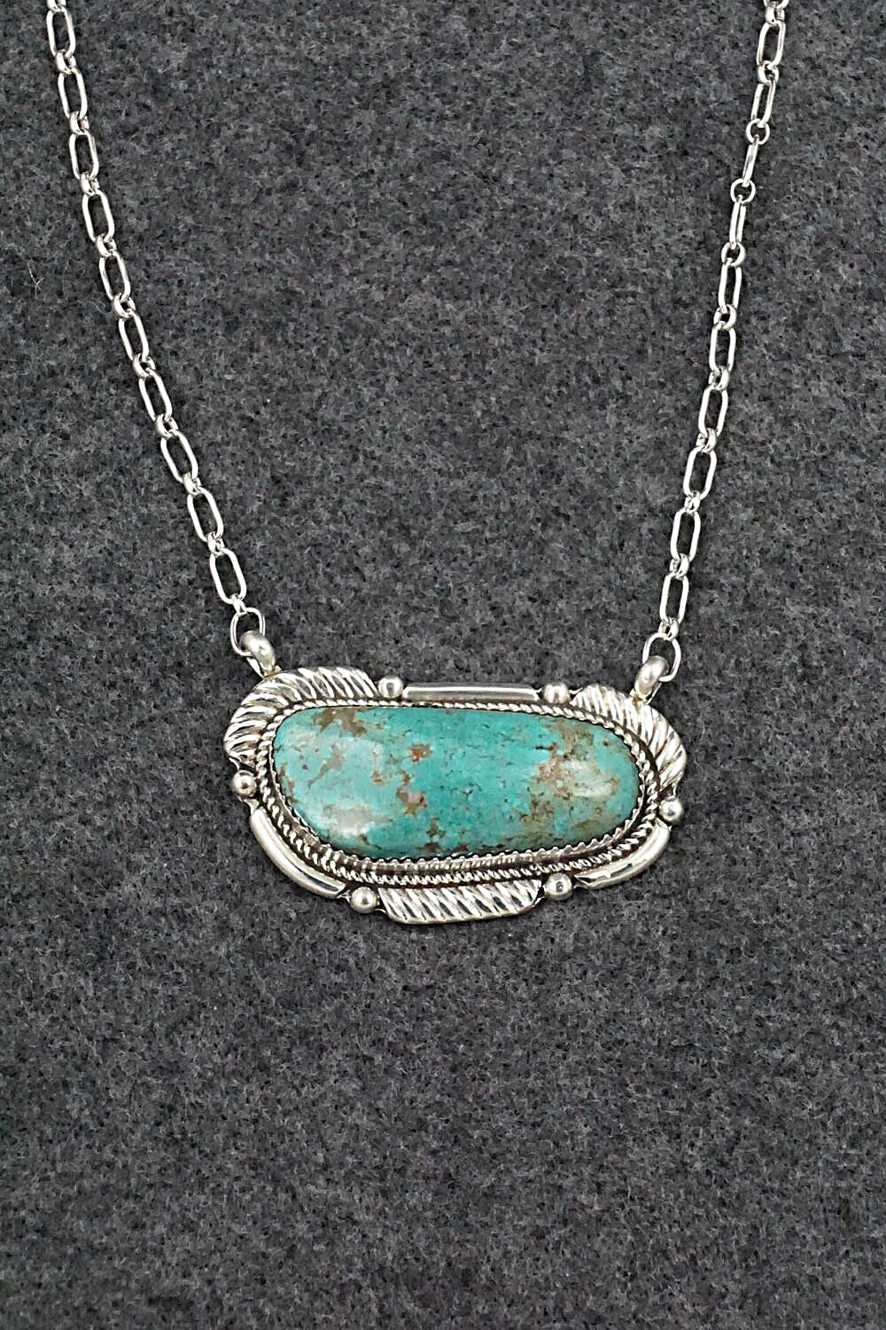 Turquoise & Sterling Silver Necklace - Kenny Calavaza
