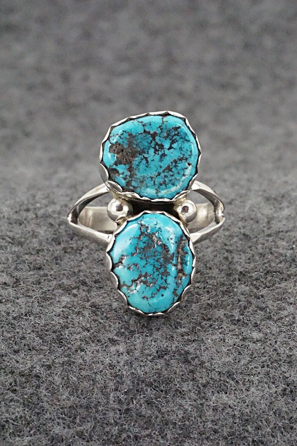 Turquoise & Sterling Silver Ring - Pearlene Spencer - Size 7.5
