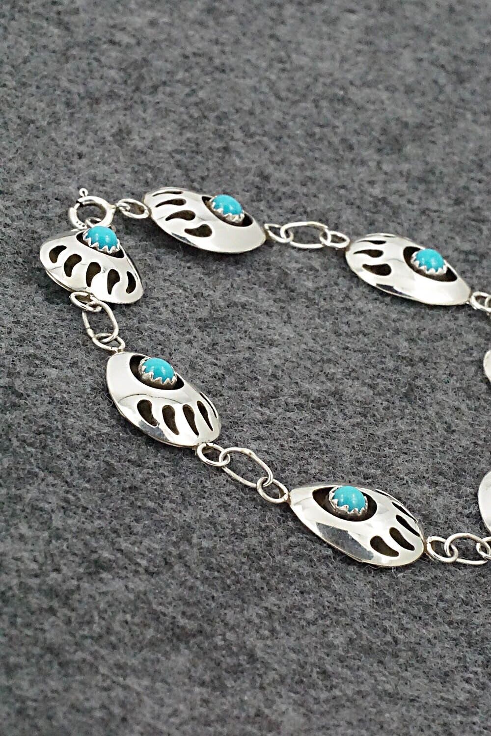 Turquoise & Sterling Silver Link Bracelet - Gaynell Parker