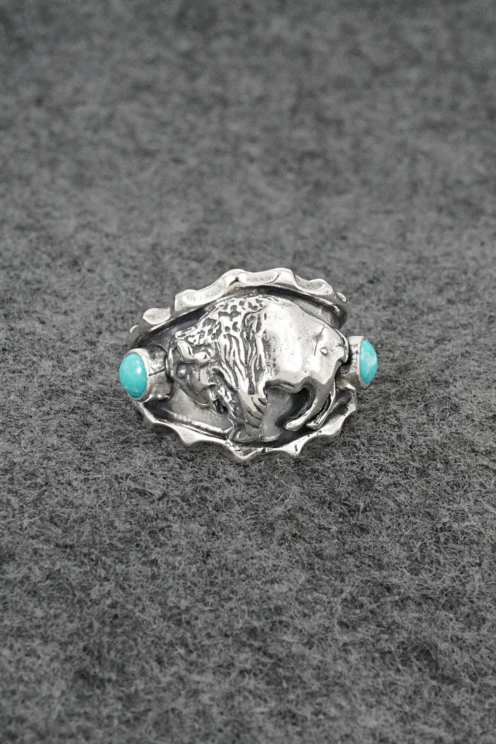 Turquoise & Sterling Silver Ring - Genevieve Francisco - Size 11
