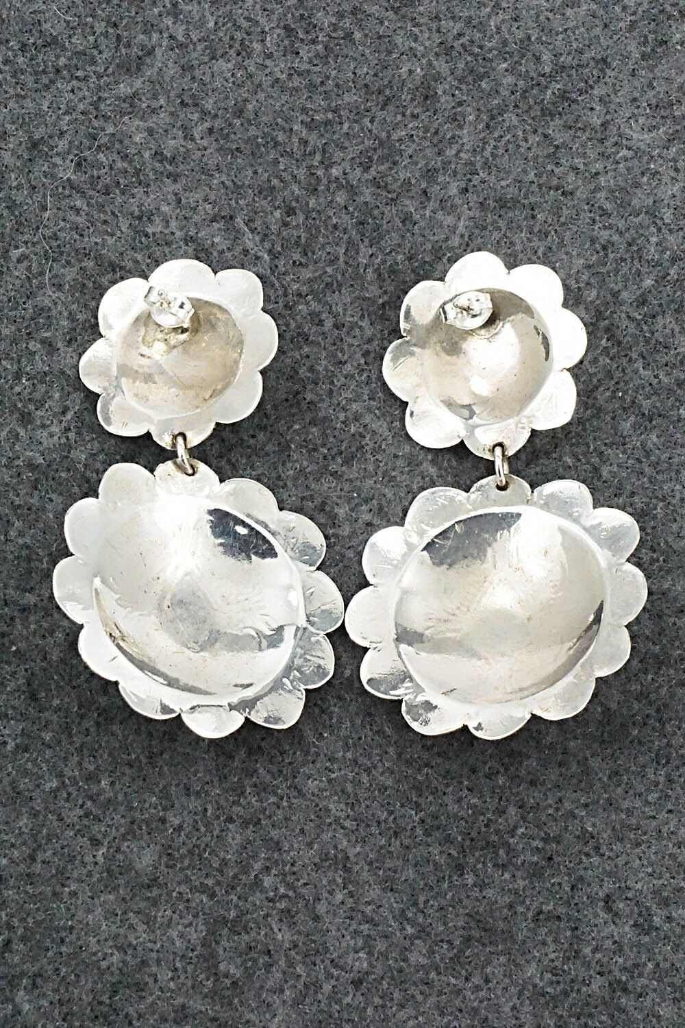 Turquoise and Sterling Silver Earrings - Bertha Begay