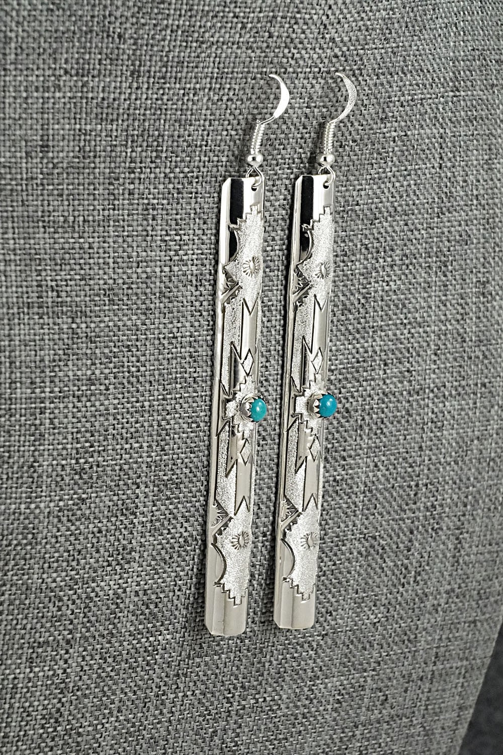 Turquoise & Sterling Silver Earrings - Zane Tahe