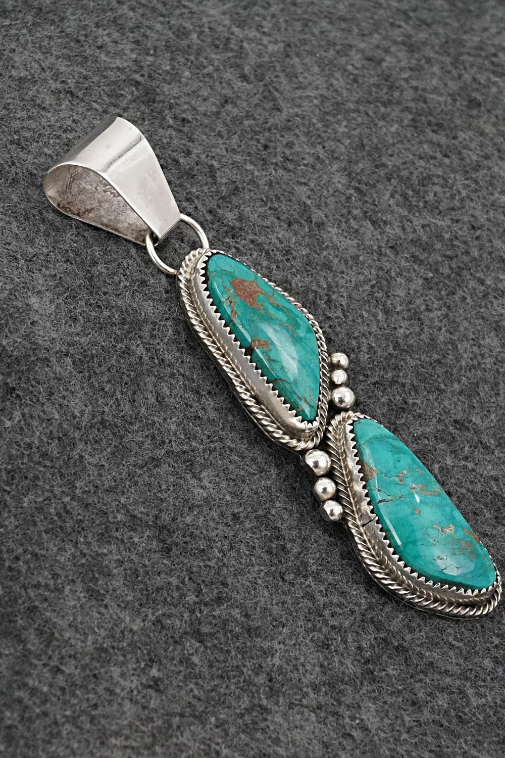 Turquoise & Sterling Silver Pendant - Eunise Wilson