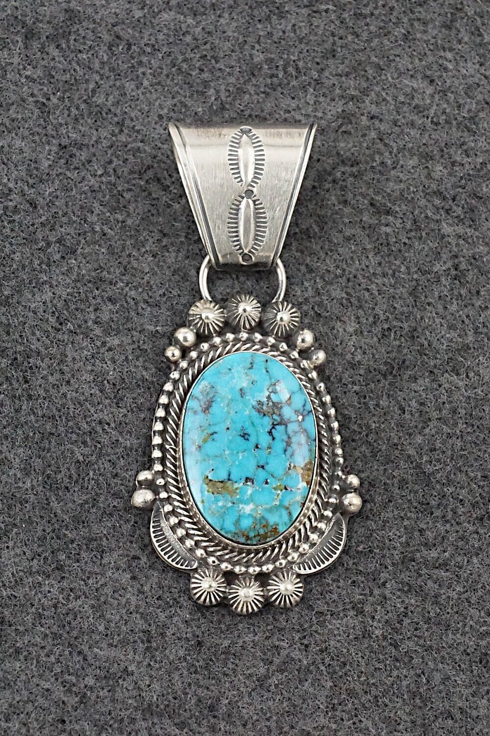 Turquoise & Sterling Silver Pendant - Tom Lewis