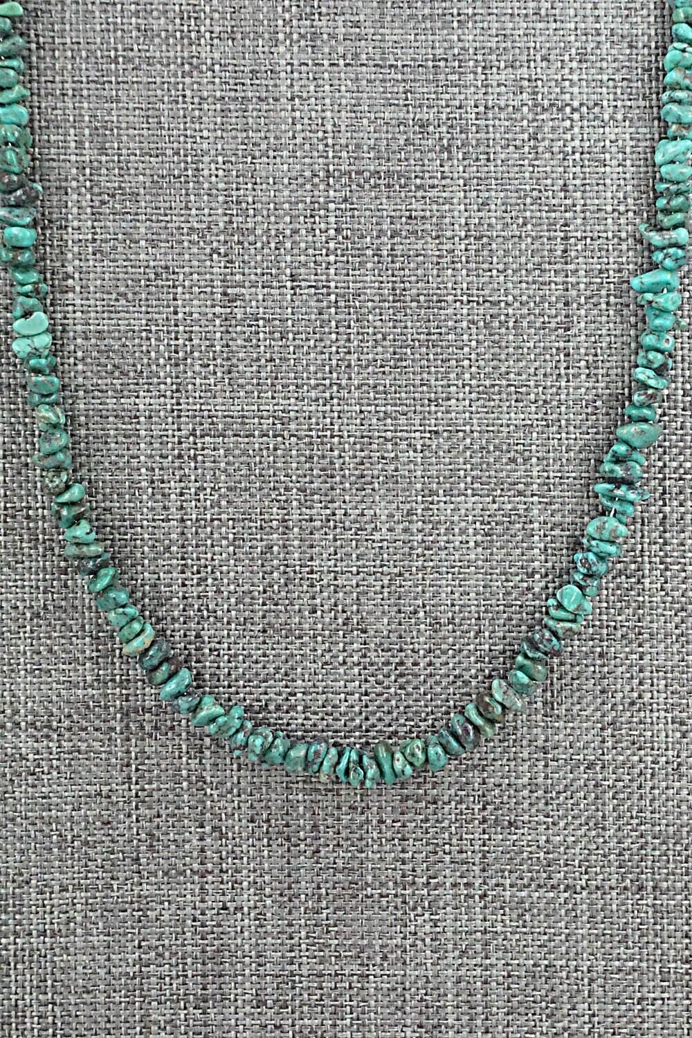 Turquoise & Sterling Silver Necklace 48" - Doreen Jake